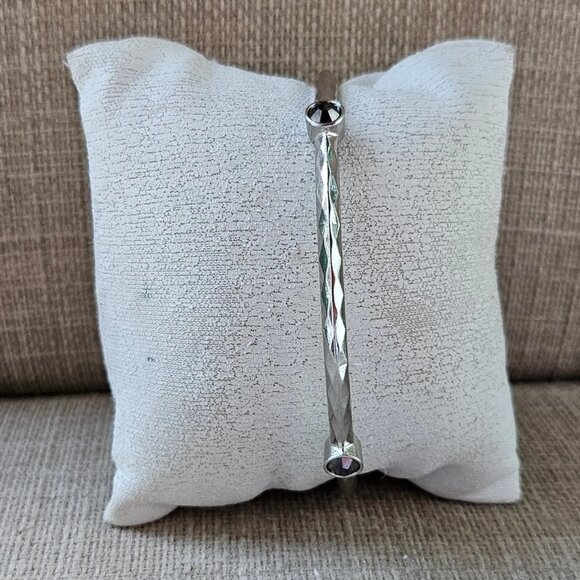 Vintage Graziano CN Bracelet Silver Tone Bangle Wrist Band Jewelry Size 7.5 in - Picture 4 of 11